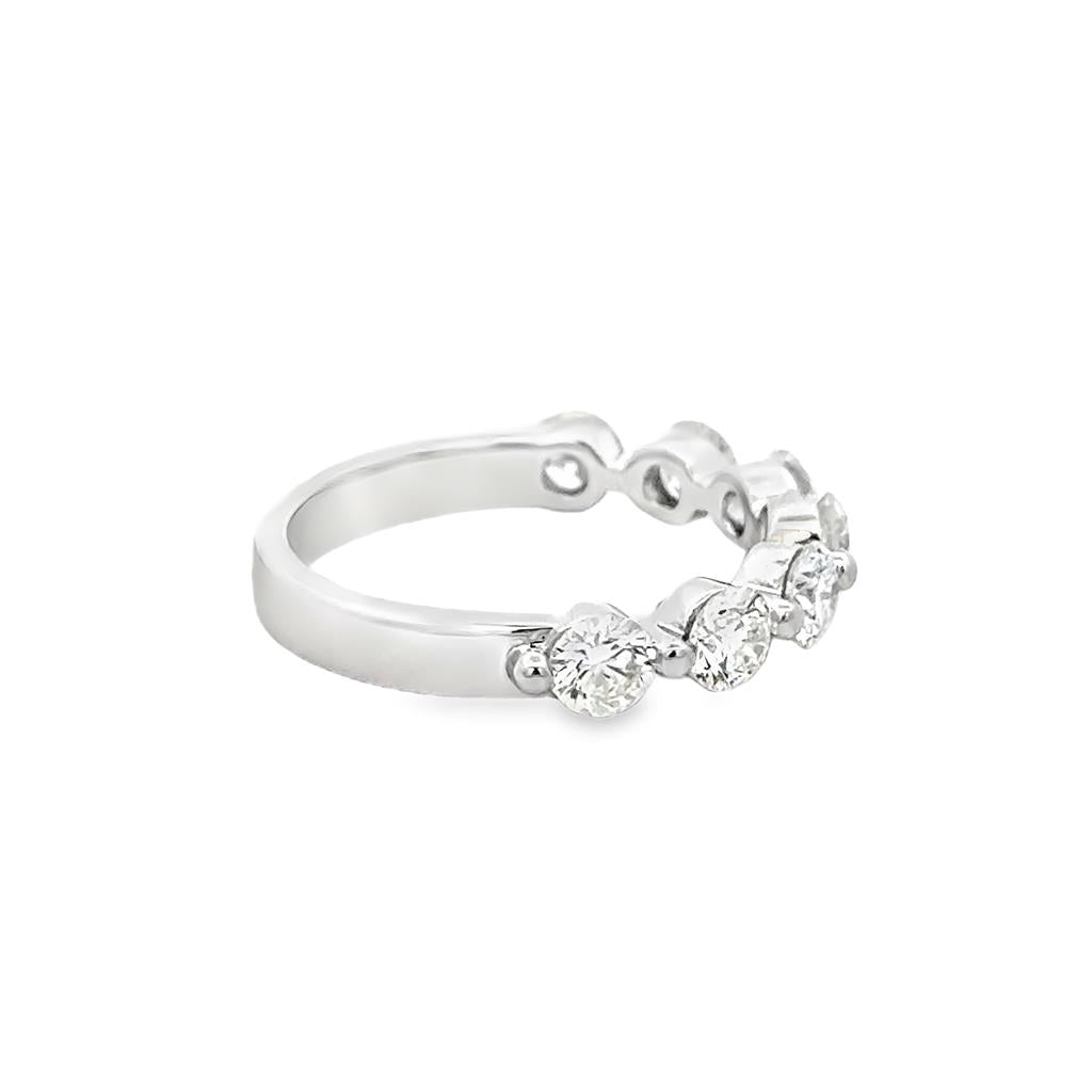 1.52 CTW Diamond 14K White Gold Shared Prong Band Ring