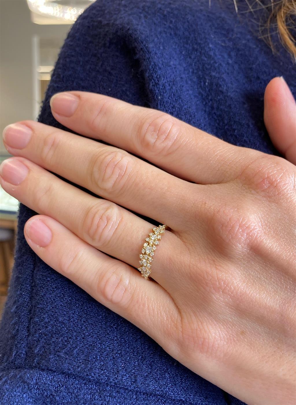 0.29 CTW Round Diamonds 14K Yellow Gold Cluster Band