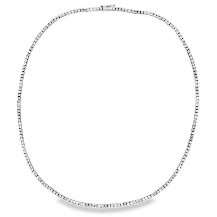 5.05 CTW Diamond 18K White Gold Tennis Necklace