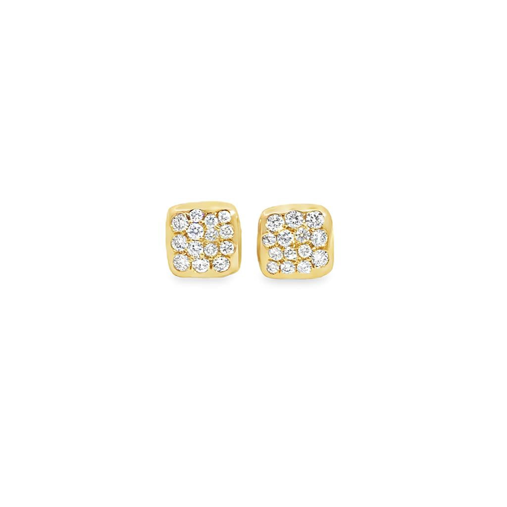 0.55 CTW Diamond Bezel Set Cluster Stud Earrings