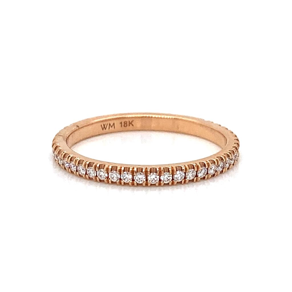 0.26 CTW Round Diamonds 18K Rose Gold Wedding Band