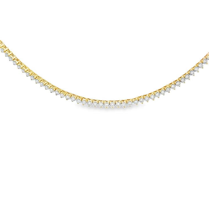 5.04 CTW Diamond 3- Prong Tennis Necklace in 14K Yellow Gold