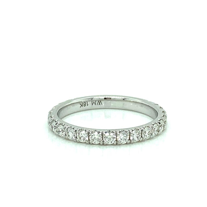 0.75 CTW Round Diamond 18K White Gold Wedding Band