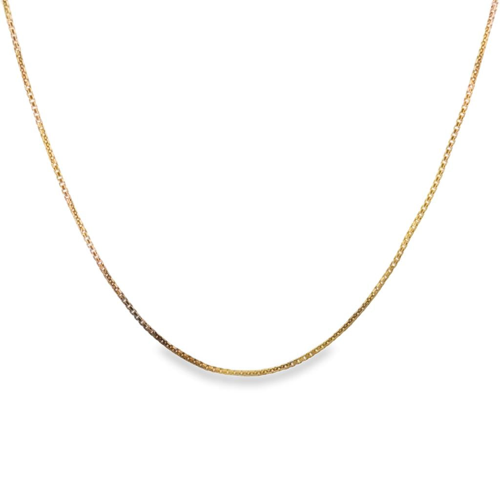 1mm Rounded Box Chain Necklace in 14K Yellow Gold – 16"