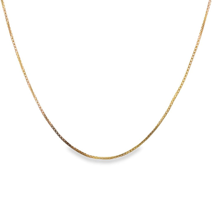 1mm Rounded Box Chain Necklace in 14K Yellow Gold – 16"