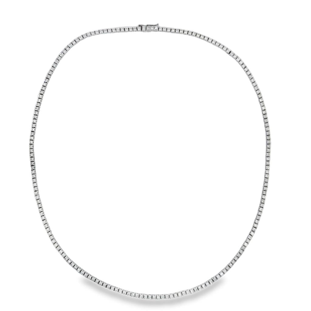 5.05 CTW Diamond 18K White Gold Tennis Necklace