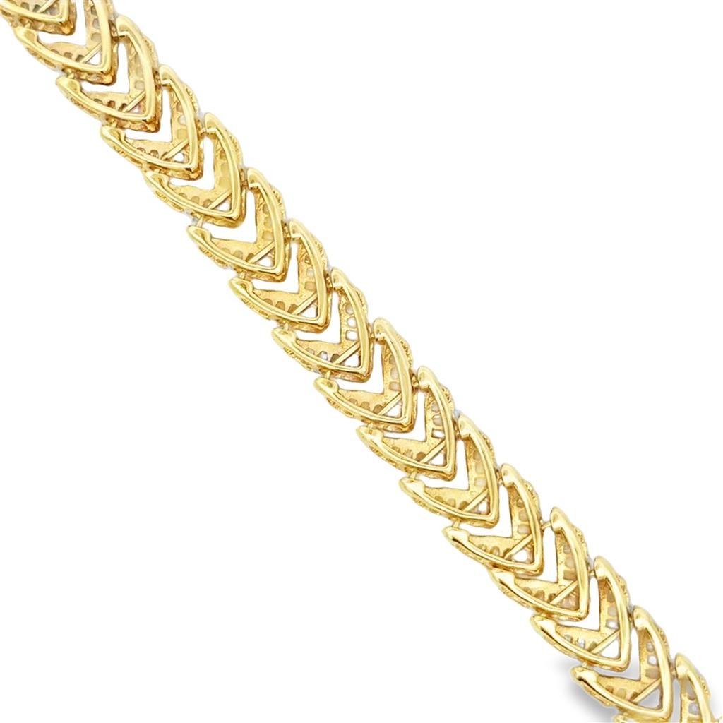 5.00 CTW Tapered Baguette Diamond Bracelet in 18K Yellow Gold