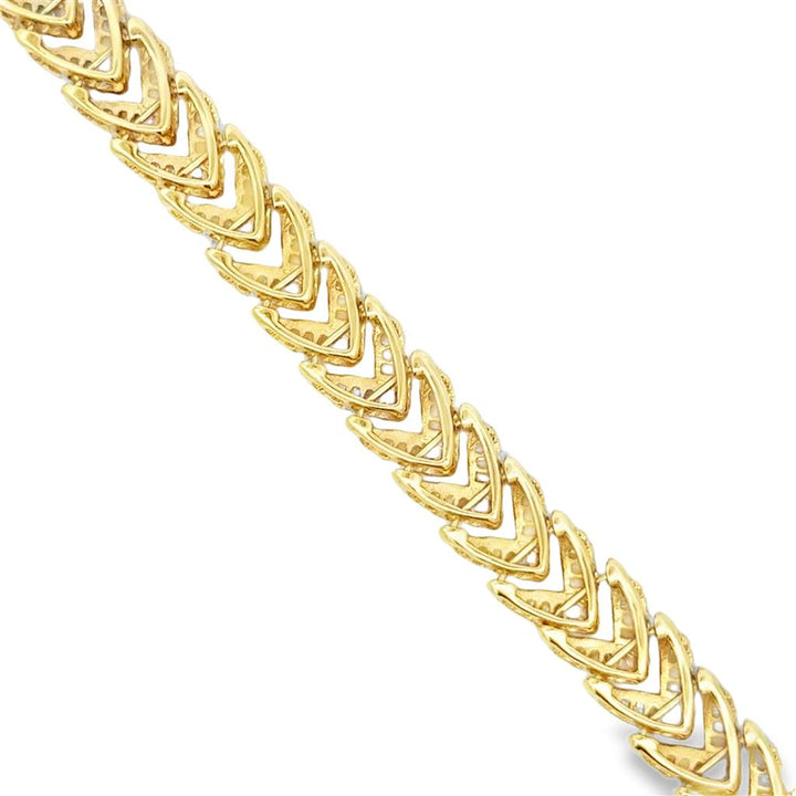 5.00 CTW Tapered Baguette Diamond Bracelet in 18K Yellow Gold