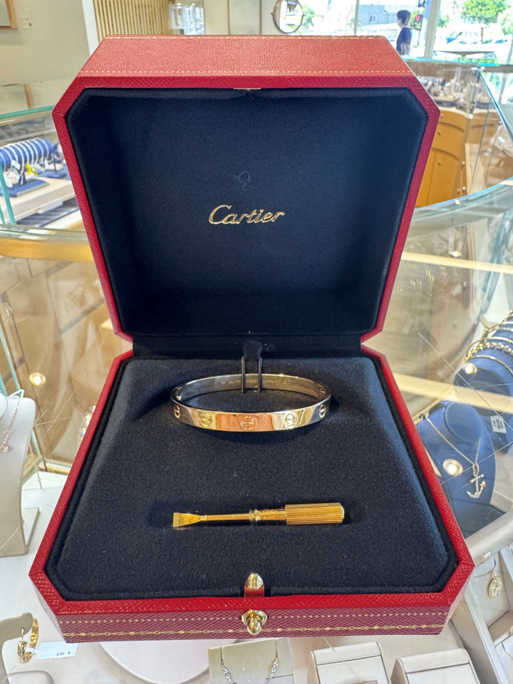 Pre-Owned Cartier Love 18K Yellow Gold Bracelet Size 16