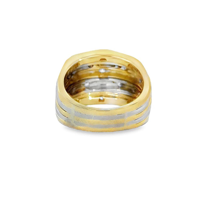 Sal Praschnik 0.59 CTW Diamond 18K Two-Tone Gold Geometric Rin