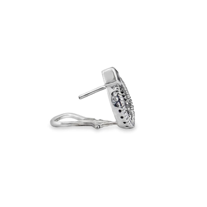 0.20 CTW Diamond and Sapphire 14K White Gold Teardrop Earrings