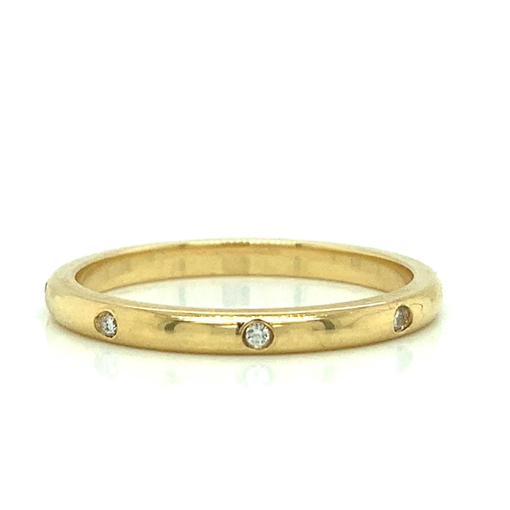 0.06 CTW Round Diamonds 18K Yellow Gold 1.8mm Wedding Band