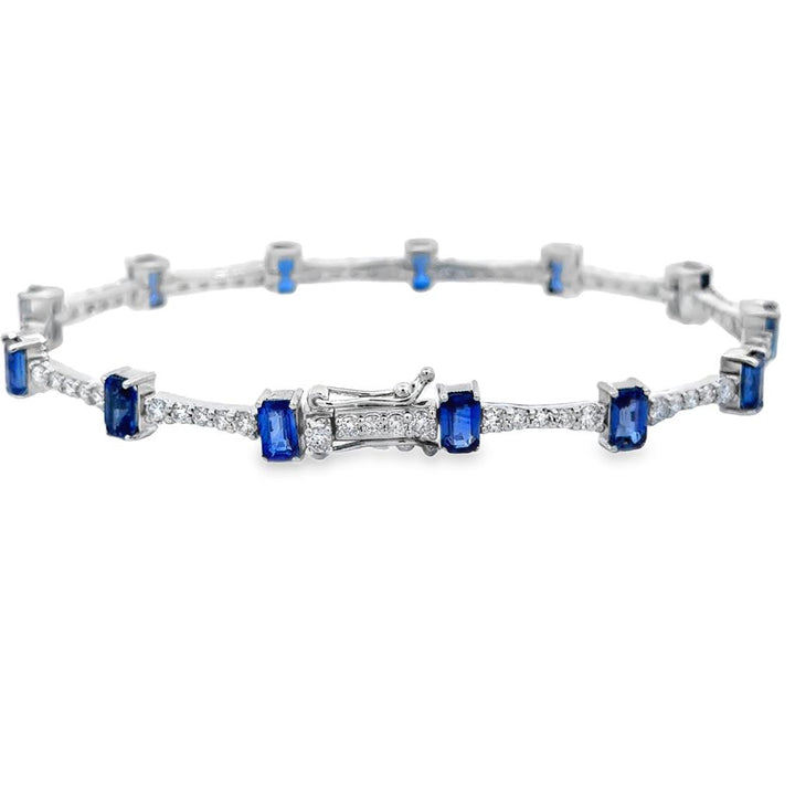 5.28 CTW Sapphire & 2.03 CTW Diamond Platinum Bracelet
