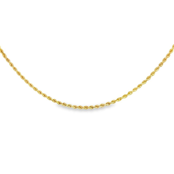 14K Yellow Gold 1.75mm Rope Chain Necklace