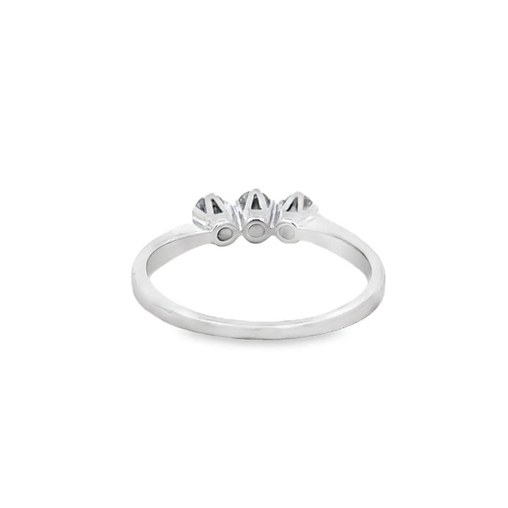 0.18 CTW Diamond Three-Stone Ring 14K White Gold, 2mm Band