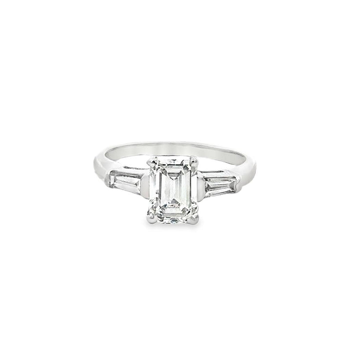 1.29 CT Emerald-Cut Diamond Platinum Engagement Ring (GIA G VS2)