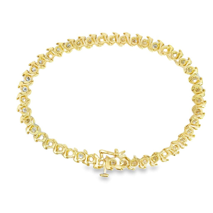 2.60 CTW Diamond 14K Yellow Gold Tennis Bracelet