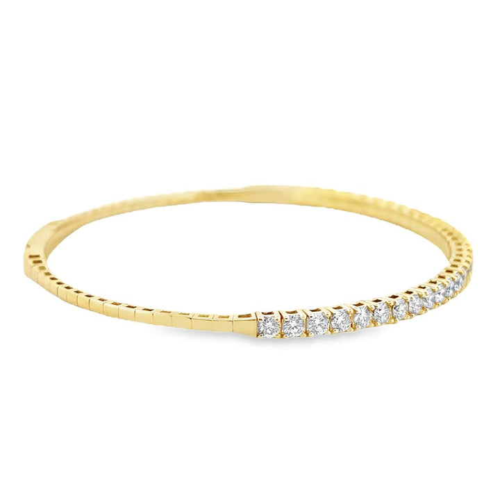 2.00 CTW Diamond Flexible Bangle Bracelet, 14K Yellow Gold