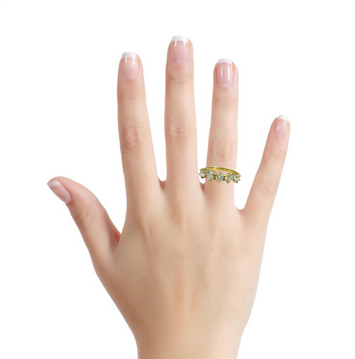 2.06 CTW Old Mine Cut Diamond 18K Yellow Gold Band