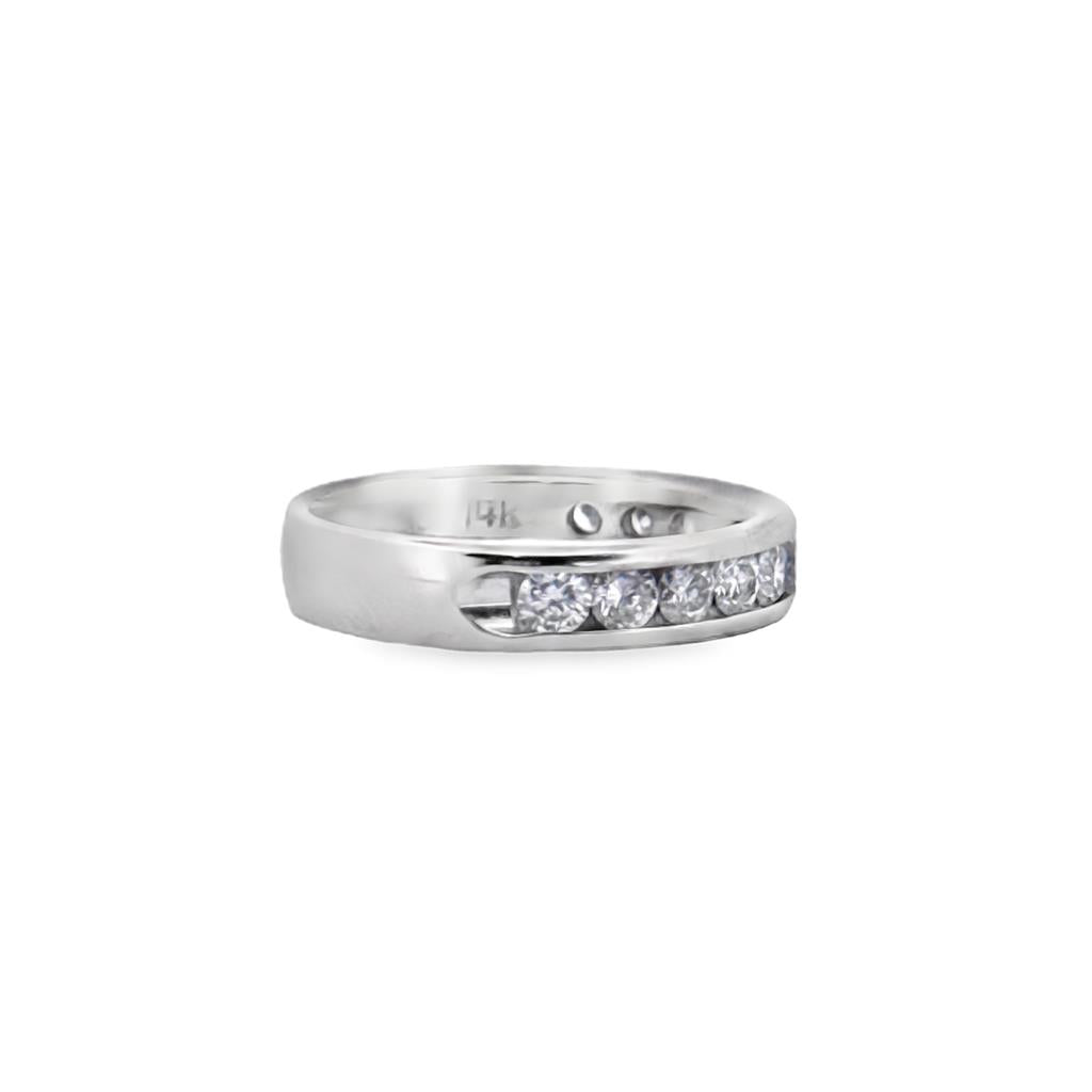 0.65 CTW Diamond 14K White Gold Channel-Set Band Ring