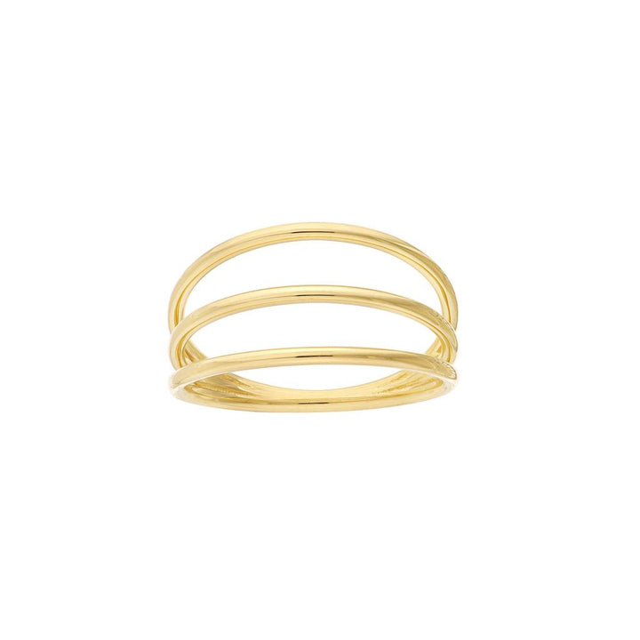 14K Yellow Gold Triple Dome Ring