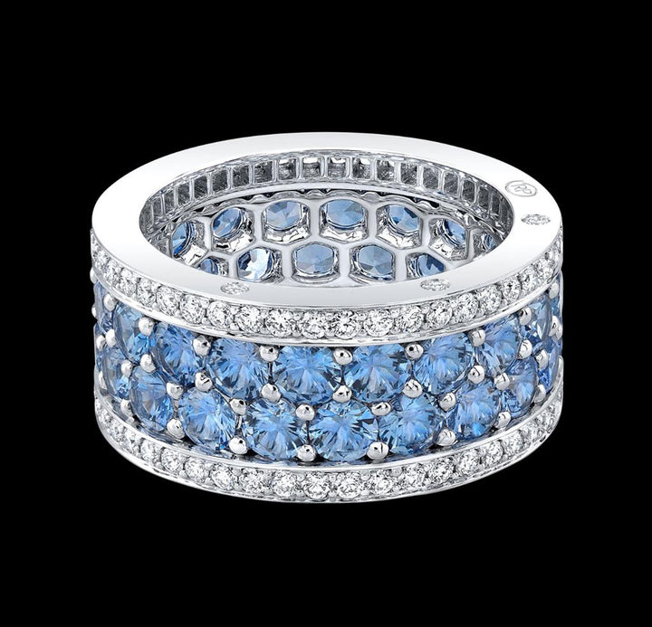 Robert Procop 5.42 CTW Light Blue Sapphire & Diamond American Glamour Eternity Ring