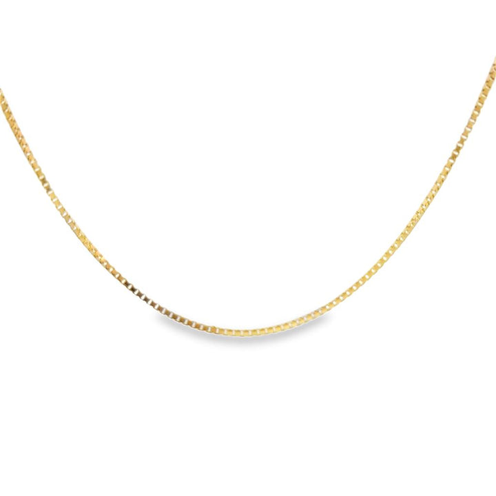 14K Yellow Gold Box Chain Necklace – 20" | 1.25mm Wide