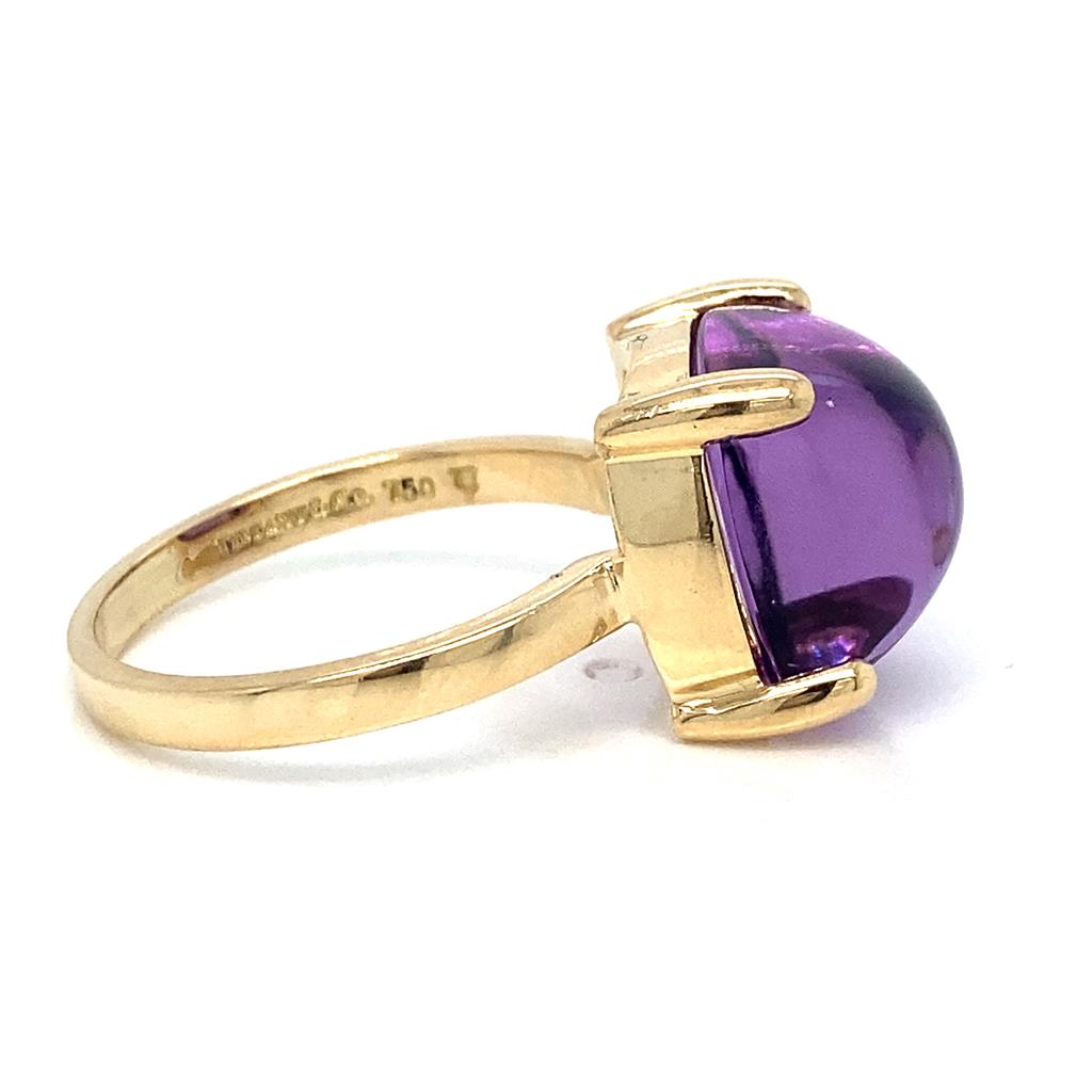 Tiffany & Co. Paloma Picasso 12.00 CT Cabochon Amethyst 18K Yellow Gold Ring