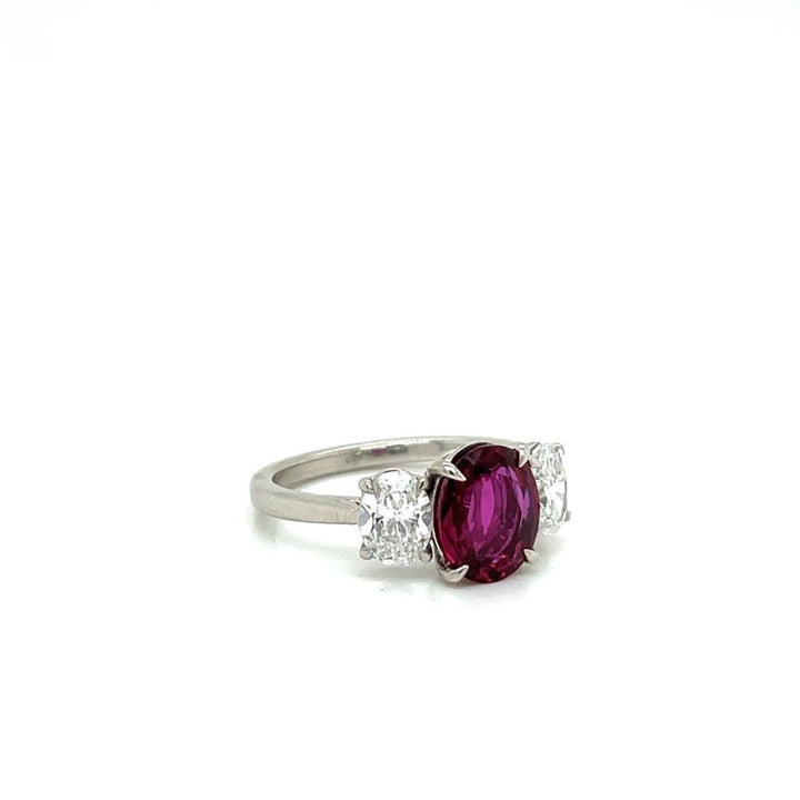 3.02 CTW Ruby and Diamond Platinum Ring