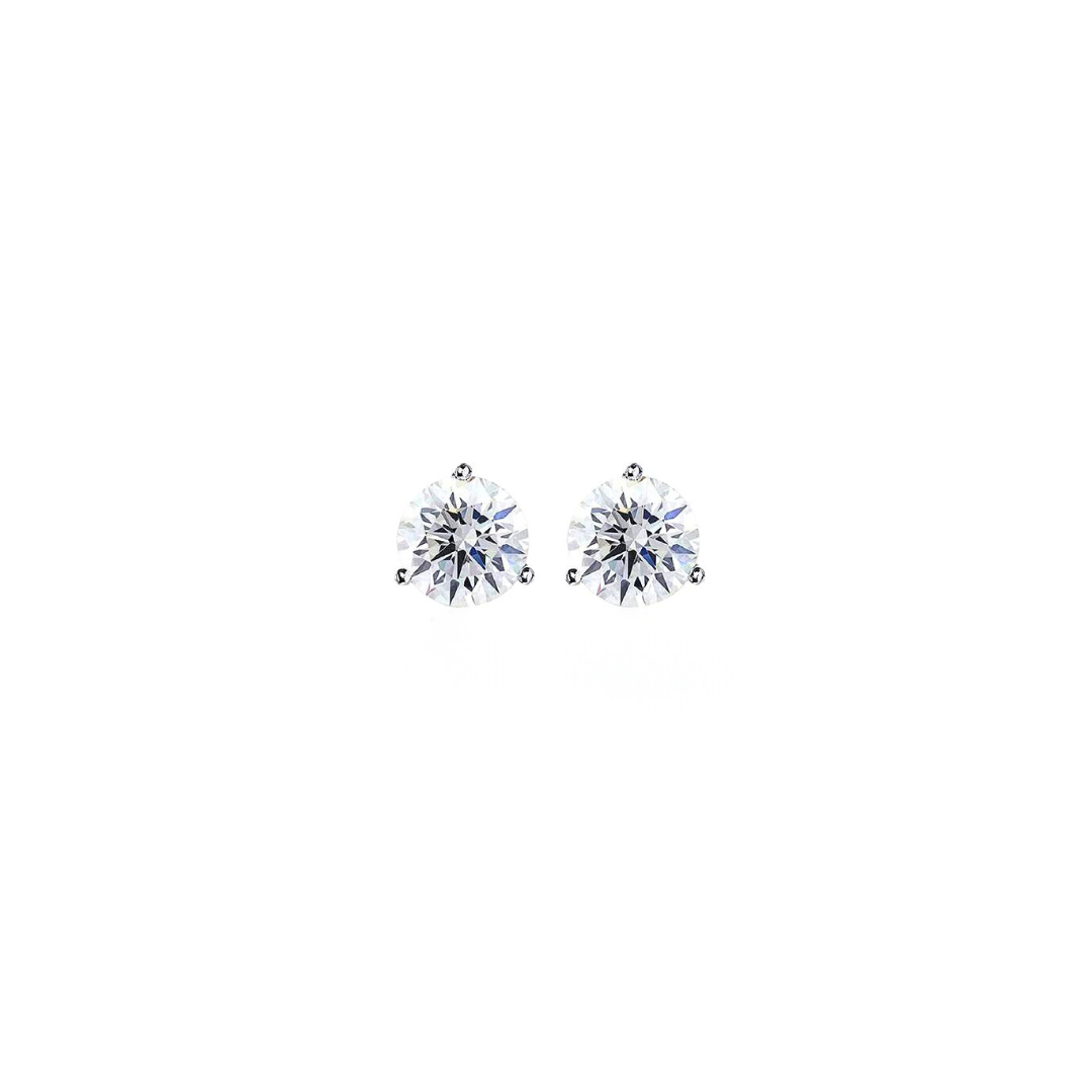Diamond Three-Prong Solitaire Earrings (0.25 CTW - 2.00 CTW)