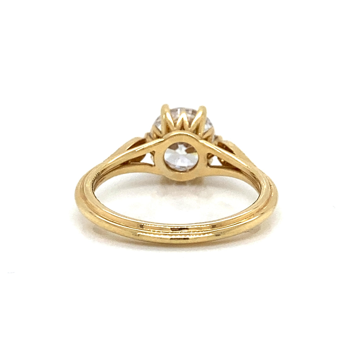 Vintage Inspired Engagement Semi-Mount Ring in 18K Gold