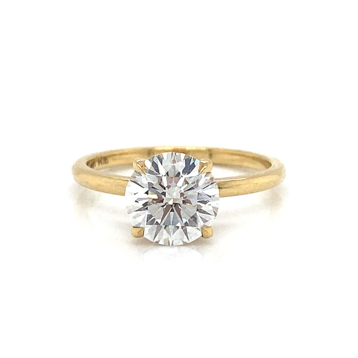 Classic Four Prong Engagement Semi-Mount Solitaire Diamond 18K Gold Engagement Ring