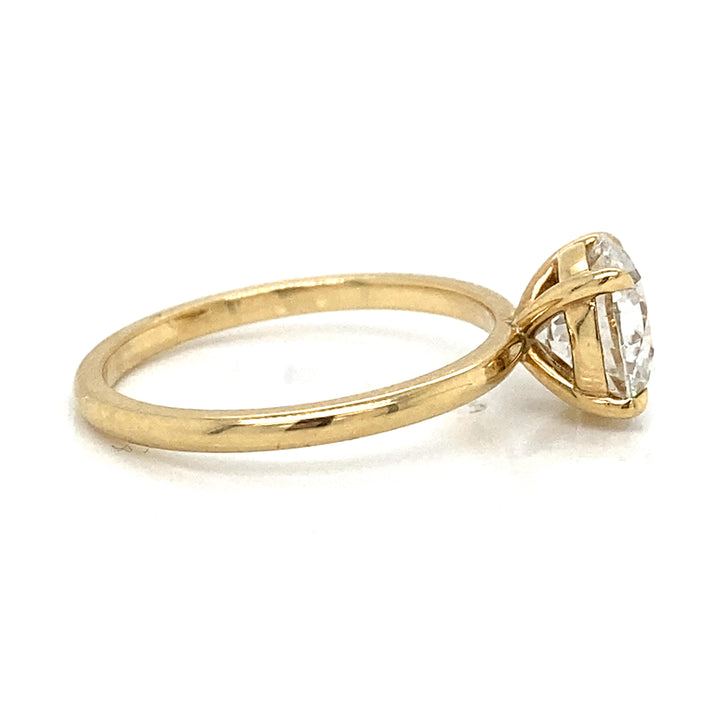 Classic Four Prong Engagement Semi-Mount Solitaire Diamond 18K Gold Engagement Ring