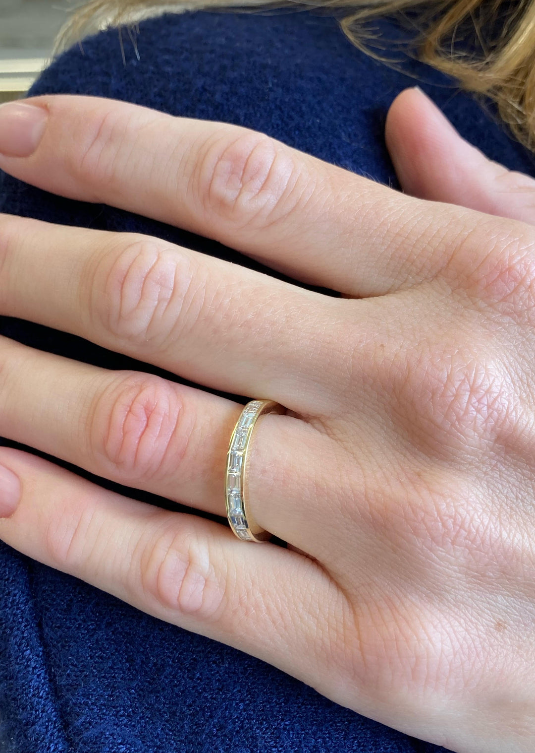 1.04 CTW Baguette Diamond 18K Yellow Gold Band – 3mm