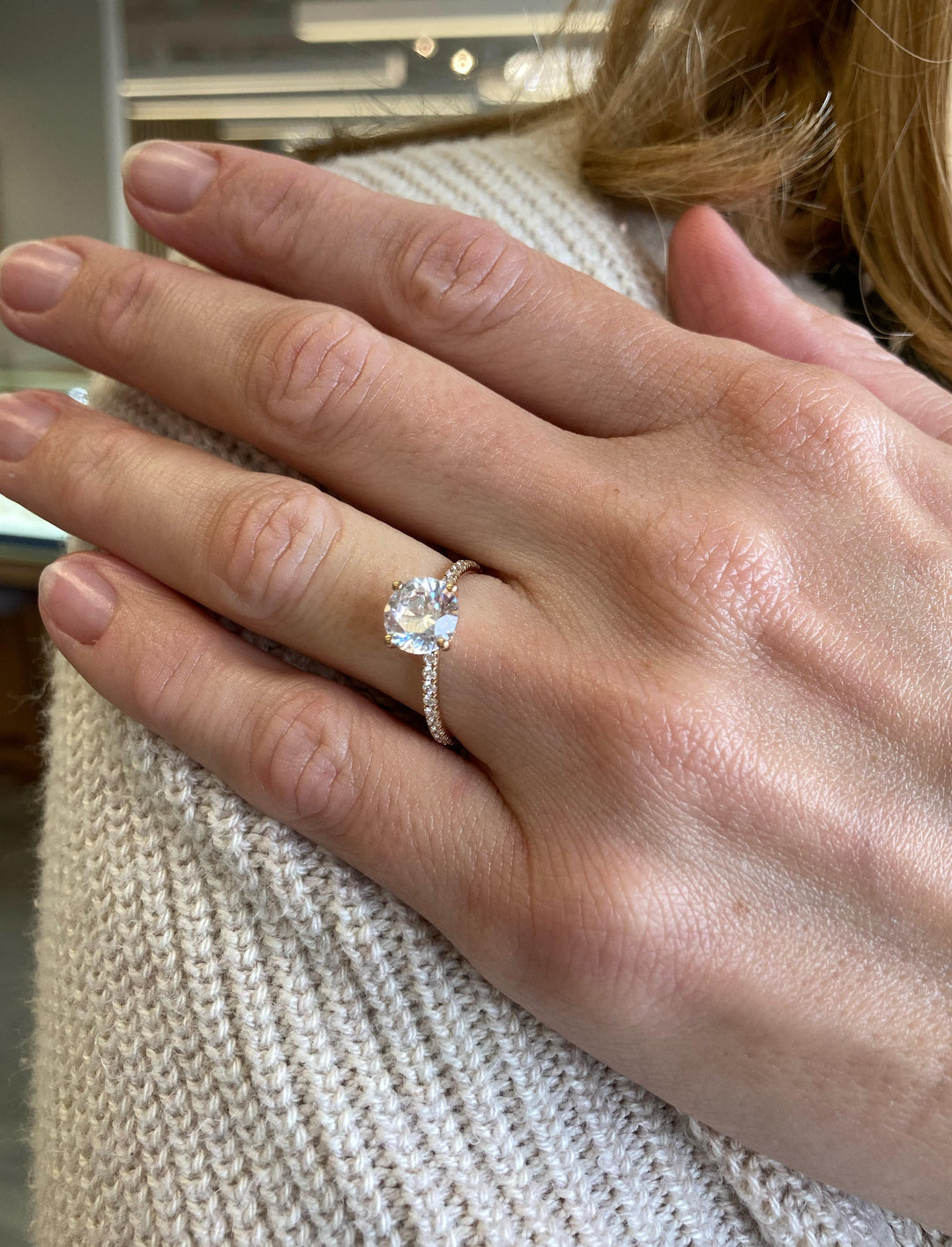 Hidden Halo Micro Pavé Engagement Semi-Mount Ring in 18K Rose Gold