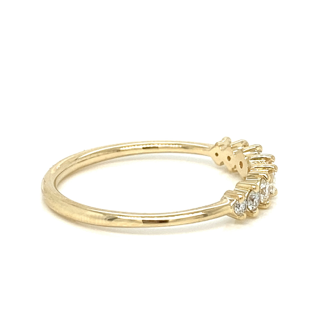 0.14 CT Baguette 0.17 CTW Round Diamonds 14K Yellow Gold Wedding Band