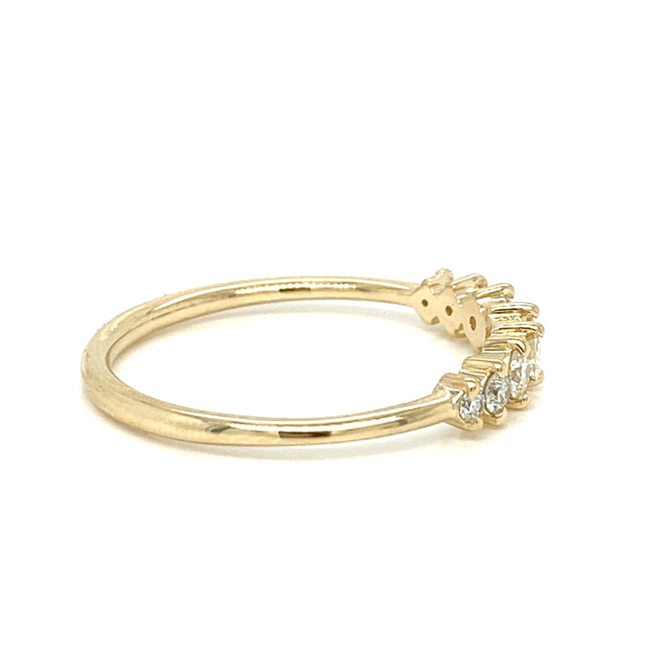 0.14 CT Baguette 0.17 CTW Round Diamonds 14K Yellow Gold Wedding Band
