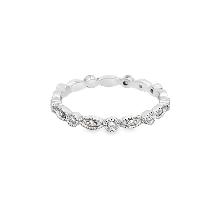 0.20 CTW Round Diamond 14K White Gold Milgrain Ring