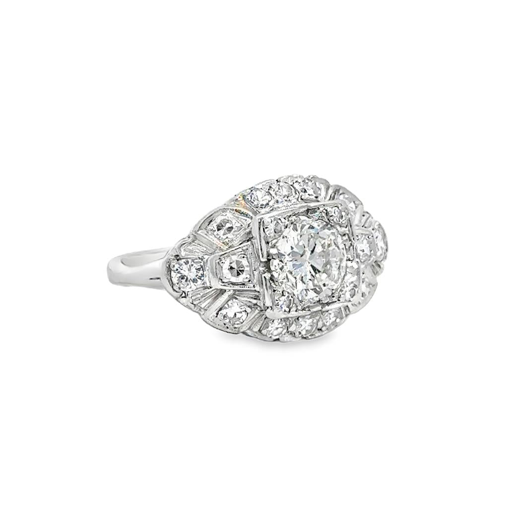 Vintage Diamond Ring in Platinum – 1.00CT Center