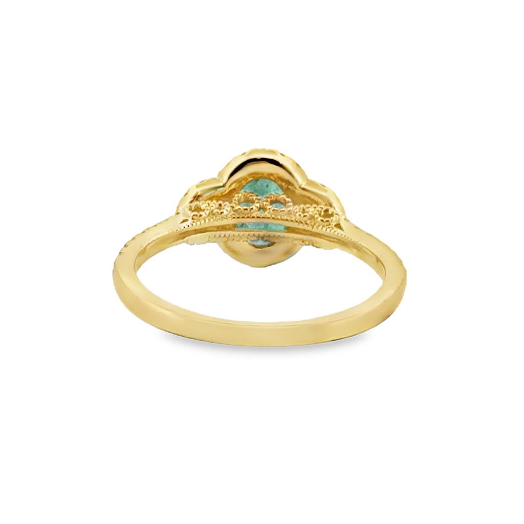 0.67 CT Oval Emerald & 0.41 CTW Diamond Ring in 14K Yellow Gold