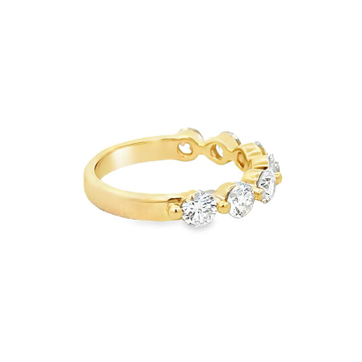 1.53 CTW Diamond 14K Yellow Gold Shared Prong Band Ring
