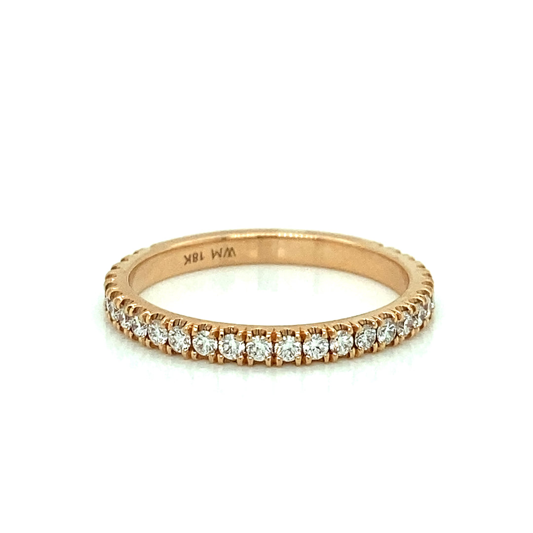 0.44 CTW Round Diamonds 18K Rose Gold Wedding Band
