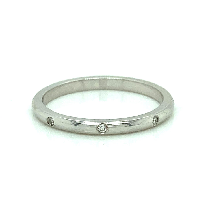 0.06 CTW Round Diamonds 18K White Gold 1.8mm Width Ring