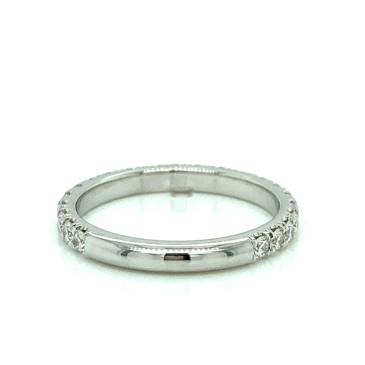 0.75 CTW Round Diamonds 18K White Gold Wedding Band