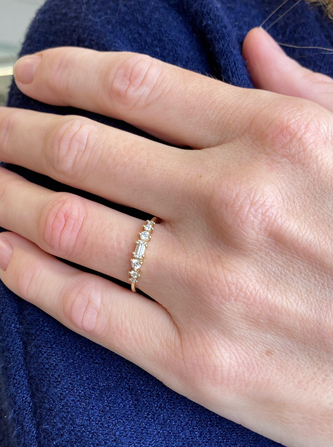 0.31 CTW Diamond 14K White Gold Band – Round & Baguette Accents, 3.2mm