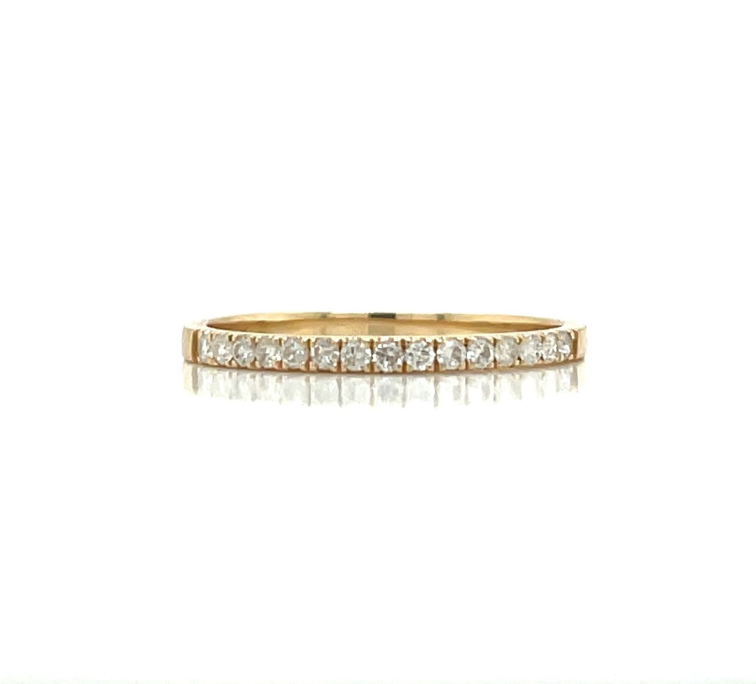 0.20 CTW Round Diamonds 14K Yellow Gold Milgrain Detail Wedding Band