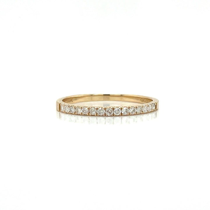 0.20 CTW Round Diamonds 14K Yellow Gold Milgrain Detail Wedding Band