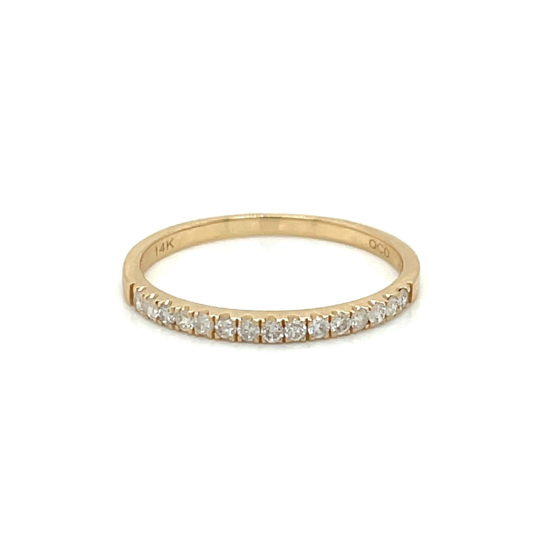 0.20 CTW Round Diamonds 14K Yellow Gold Milgrain Detail Wedding Band