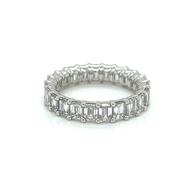 4.31 CTW Emerald Cut Diamond 14K White Gold Eternity Band