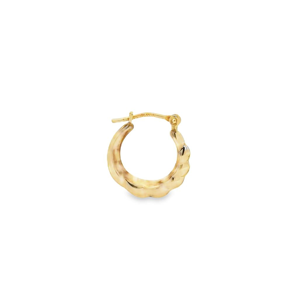 14K Yellow Gold Hoop Earrings, 15.5mm